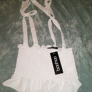 BooHoo White Crop Top